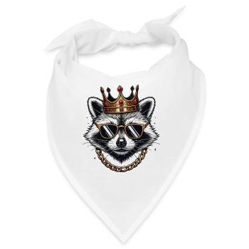 Cooler Waschbärkönig mit Crown Urban Swag - Bandana - Weiß - Vorne