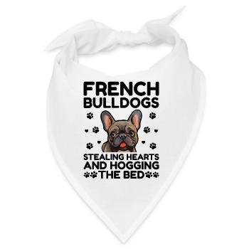 Französische Bulldoggen Stehlen Herzen Und Beschlagnahmung Des Seins - Bandana - Weiß - Vorne