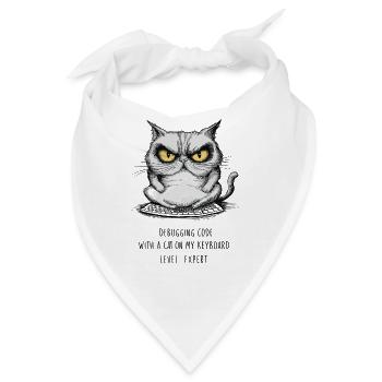 Debuggen von Code Katze Tastatur Experte Humor - Bandana - Weiß - Vorne