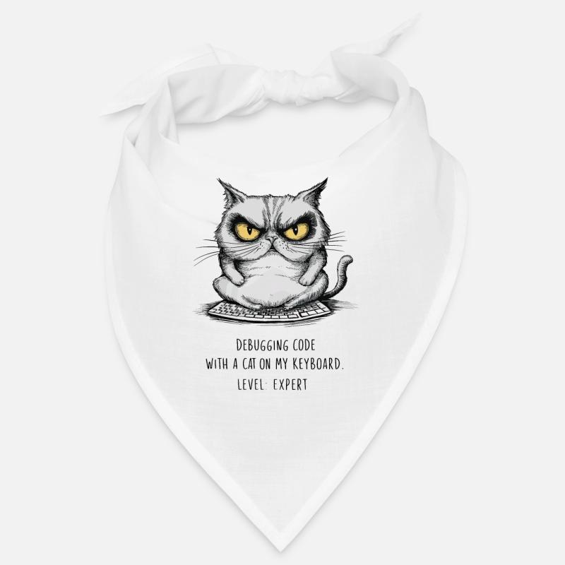 Debuggen von Code Katze Tastatur Experte Humor - Bandana - Weiß