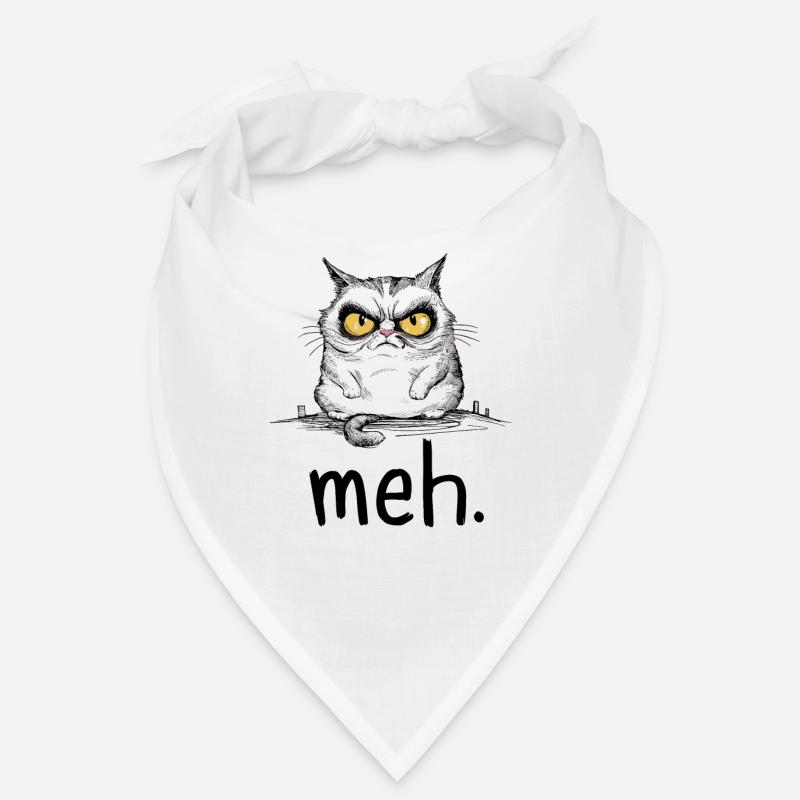Drôle de chat agacé avec attitude Meh citation Bandana