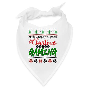 Most Likely To Miss Christmas While Gaming 4 - Bandana - Weiß - Vorne