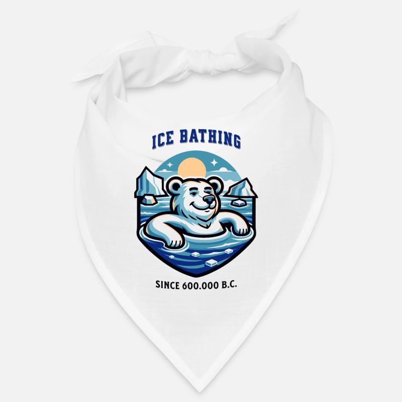 relaxed polar bear while bathing funny saying Bandana