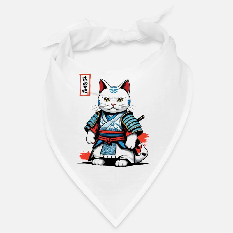 Samurai Cat in Japanese Samurai Artwork Bandana
