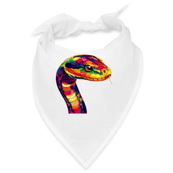 Schlange Python Kobra Mamba Klapperschlange Snake - Bandana - Weiß - Vorne
