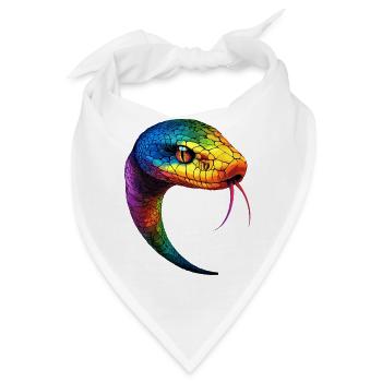 Schlange Python Kobra Mamba Klapperschlange Snake - Bandana - Weiß - Vorne