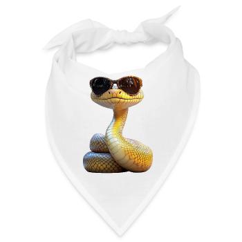 Schlange Python Kobra Mamba Klapperschlange Snake - Bandana - Weiß - Vorne