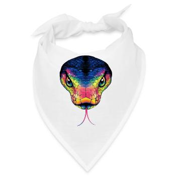 Schlange Python Kobra Mamba Klapperschlange Snake - Bandana - Weiß - Vorne