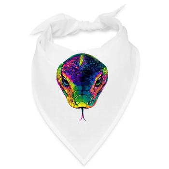 Schlange Python Kobra Mamba Klapperschlange Snake - Bandana - Weiß - Vorne
