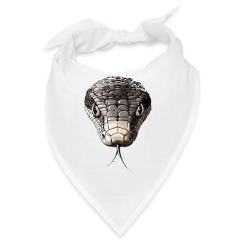 Schlange Python Kobra Mamba Klapperschlange Snake - Bandana - Weiß - Vorne