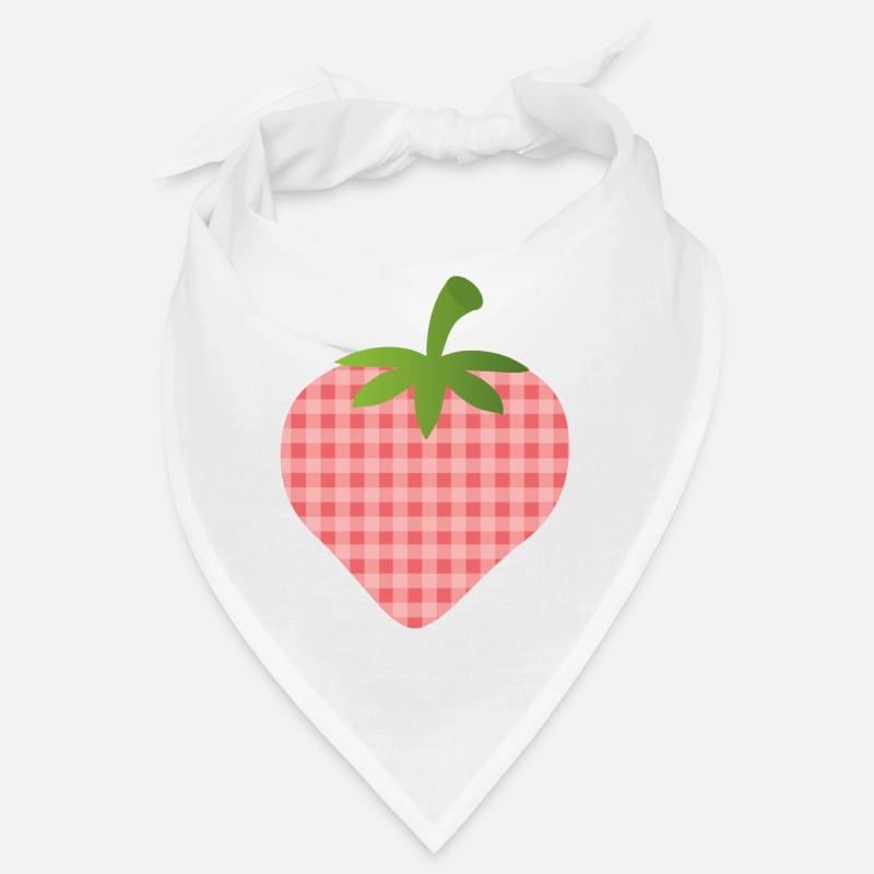 Erdbeere mit Karomuster - personalisierbar Bandana