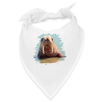 Walrus Walrosse Walross - Bandana - Weiß - Vorne