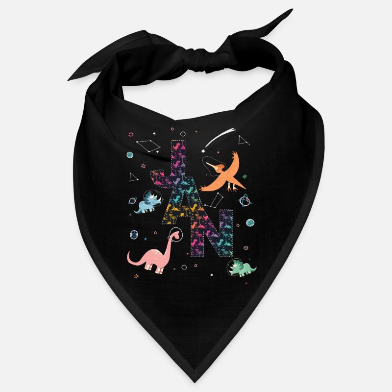 JAN - Beau prénom de garçon avec dinosaure Bandana