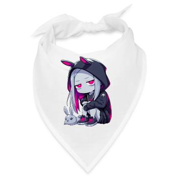 Grunge Goth Bunny Anime Girl Cute Edgy Gothic - Bandana - Weiß - Vorne