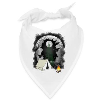 Zelt zelten Lagerfeuer Wald Naturliebhaber - Bandana - Weiß - Vorne