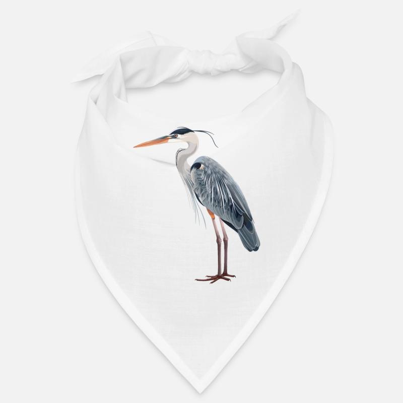 Heron Reiher - Bandana - Weiß