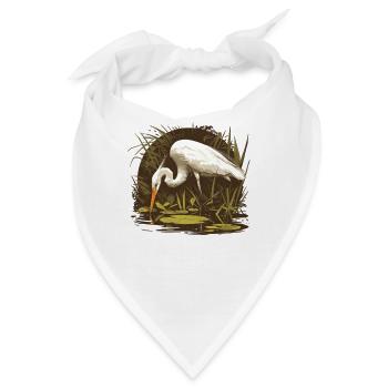 Heron Reiher - Bandana - Weiß - Vorne