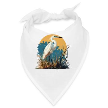 Heron Reiher - Bandana - Weiß - Vorne