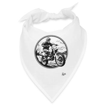 Supercross Retro Motocross Enduro - Bandana - Weiß - Vorne