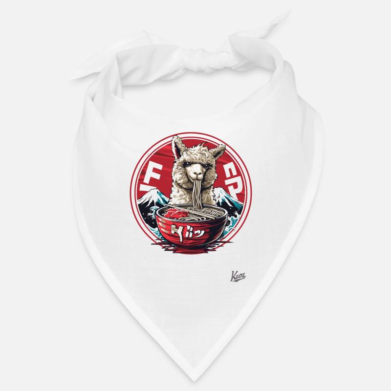 Drame du lama de l’Himalaya en mangeant des ramen Bandana