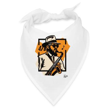 Jazz-Guru: Meister des Saxophon - Bandana - Weiß - Vorne