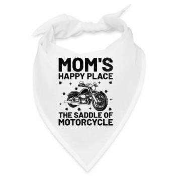 Mamas glücklicher Ort Der Sattel Von Motorrad Motorcy - Bandana - Weiß - Vorne
