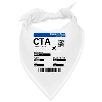 Boarding Pass Catania Sizilien Italien Urlaub - Bandana - Weiß - Vorne