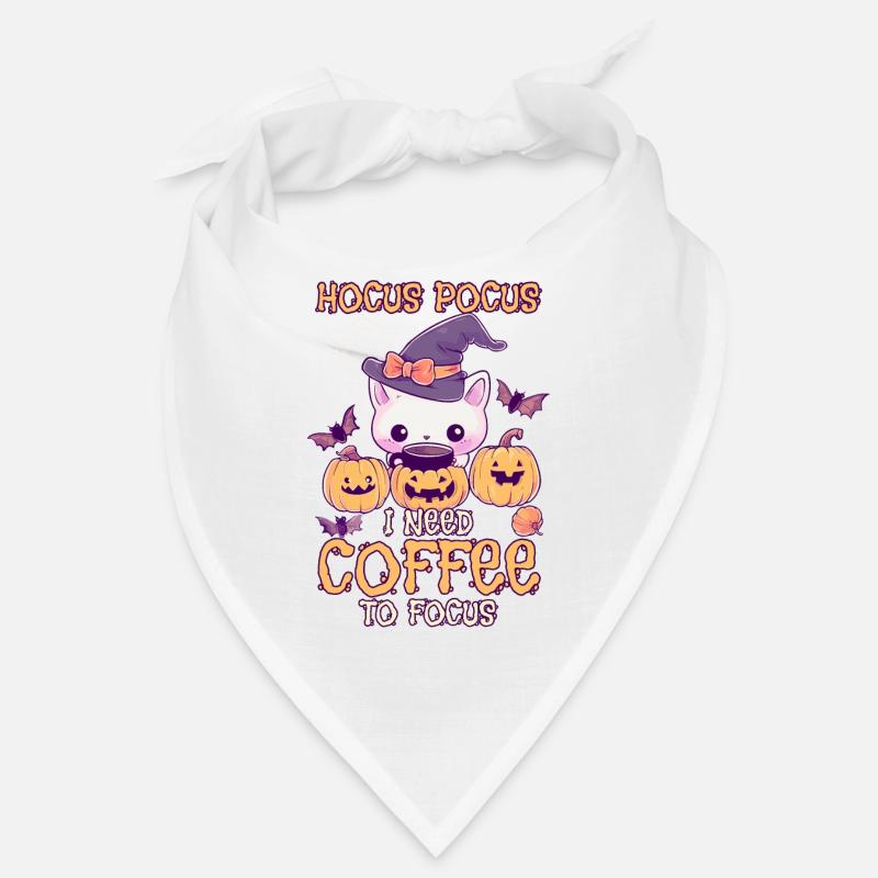 Hocus Pocus Coffee Halloween Lustig Geschenk - Bandana - Weiß