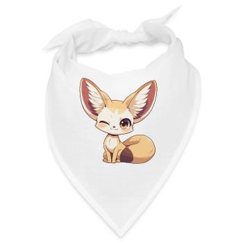 Fennec Fox Fenneks Fennek - Bandana - Weiß - Vorne