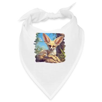 Fennec Fox Fenneks Fennek - Bandana - Weiß - Vorne