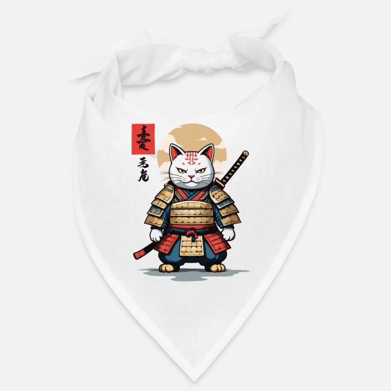 Samurai Katze Asiatischer Ukiyo-E Stil Aesthetic Bandana
