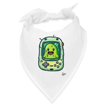 Gaming-Konsole und grüner Blob-Spieler - Bandana - Weiß - Vorne