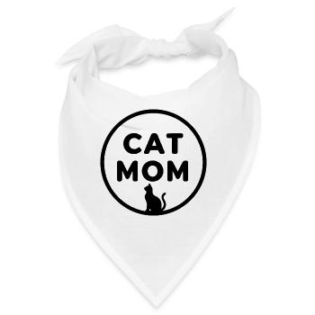KATZENMAMA (DUNKLES TEXTDESIGN) - Bandana - Weiß - Vorne