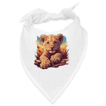 Lion Löwen Löwe - Bandana - Weiß - Vorne