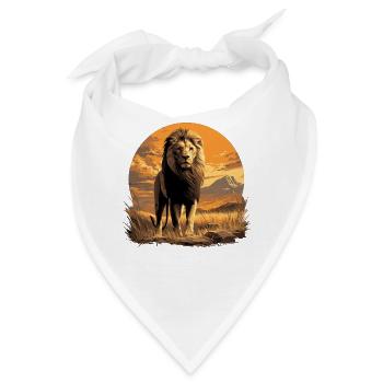Lion Löwen Löwe - Bandana - Weiß - Vorne