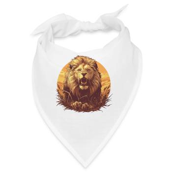 Lion Löwen Löwe - Bandana - Weiß - Vorne