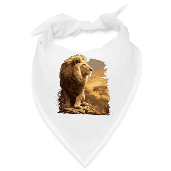 Lion Löwen Löwe - Bandana - Weiß - Vorne