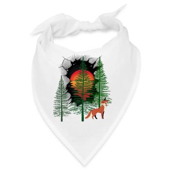 Waldbewohner Fuchs Füchse Sonnenuntergang Märchen - Bandana - Weiß - Vorne