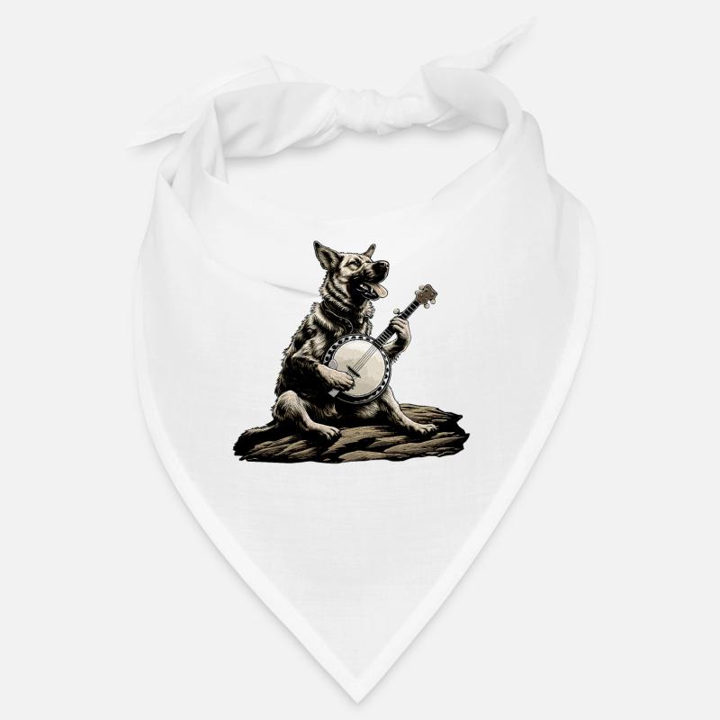 German Shepherd Bluegrass Banjo Player Bandana