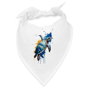 Aquarellschildkröte - Friedliches Wasserlebewesen - Bandana - Weiß - Vorne