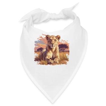 Lioness Löwinnen Löwin - Bandana - Weiß - Vorne