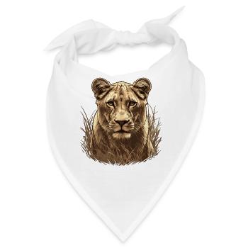 Lioness Löwinnen Löwin - Bandana - Weiß - Vorne