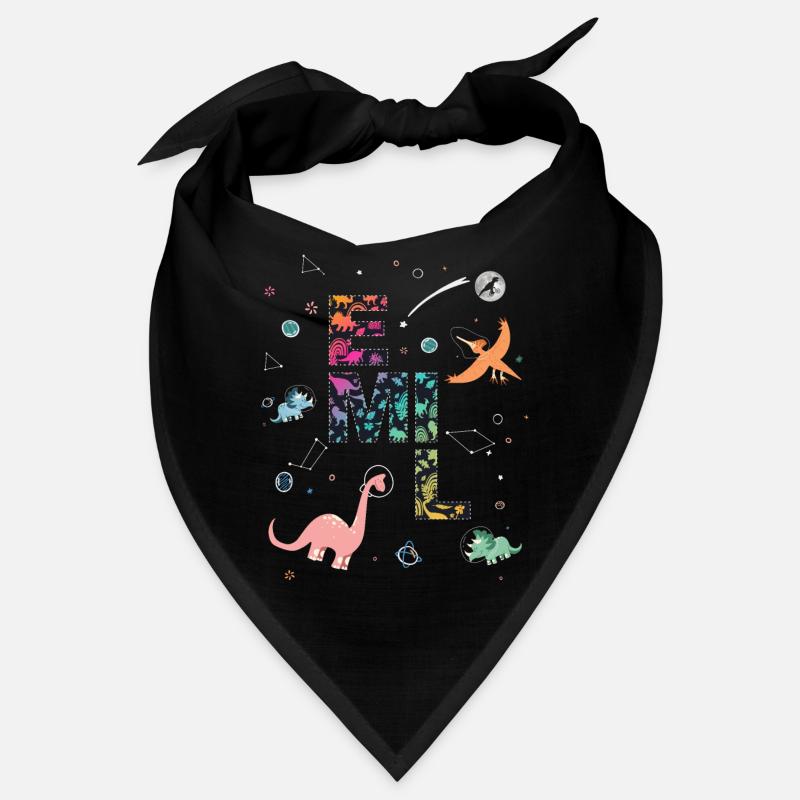 EMIL - Beau prénom de garçon avec dinosaure Bandana