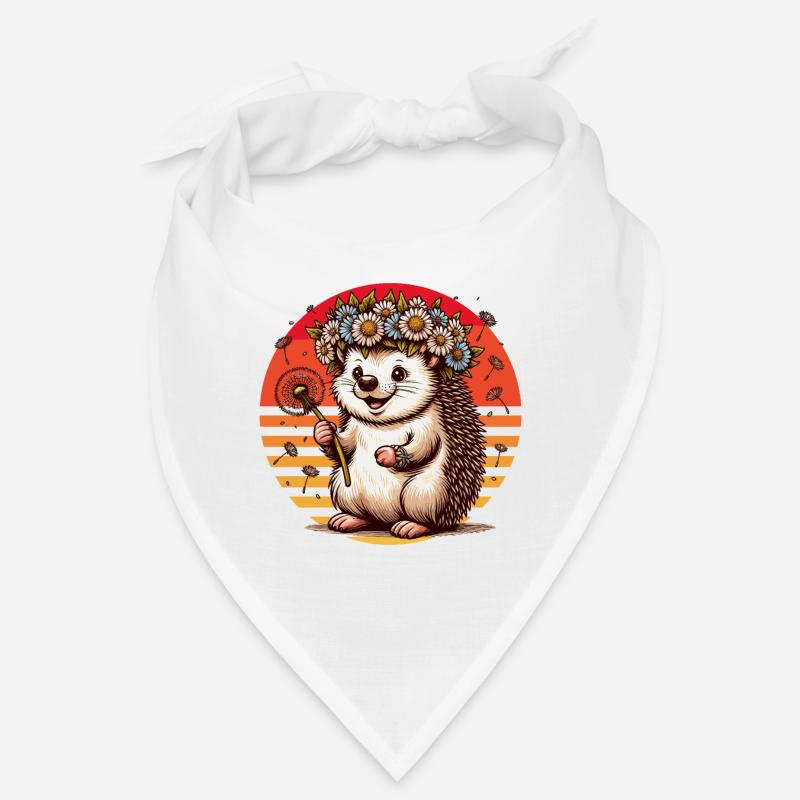Igel Löwenzahn Herbst Blumenkranz Retro Kinder Süß Bandana