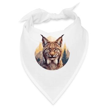Lynx Luchse Luchs - Bandana - Weiß - Vorne