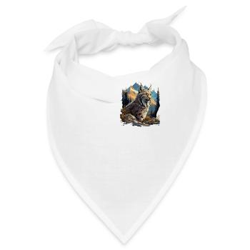 Lynx Luchse Luchs - Bandana - Weiß - Vorne