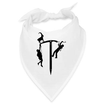 Kletterer am Seil Silhouette - Bandana - Weiß - Vorne