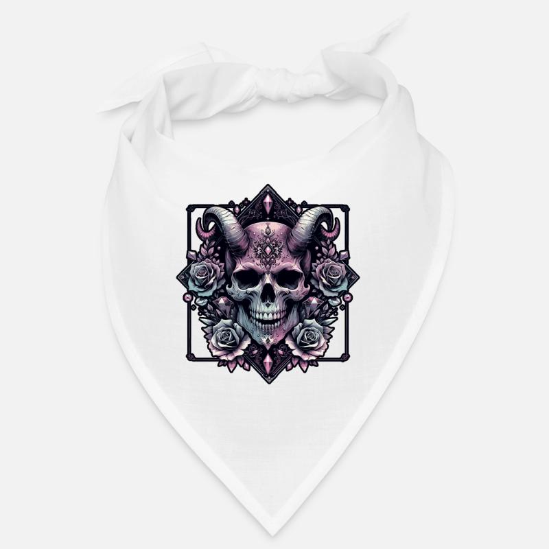 Pastel Goth esthétique Dark Skull Design Bandana