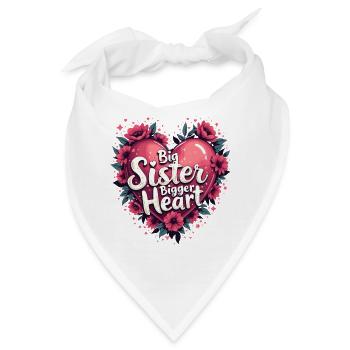 GROßE SCHWESTER. GRÖSSERES HERZ - Bandana - Weiß - Vorne