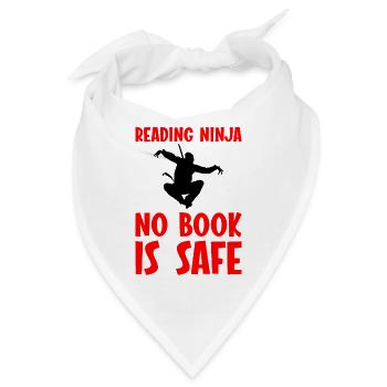 Reading Ninja, No Book Is Safe 4 - Bandana - Weiß - Vorne
